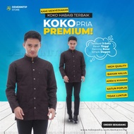 koko panjang rabbani baju koko untuk remaja kemeja koko rabbani - hitam