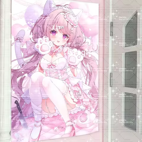 Peach Bean Artist 2D Galgame Dormitory Bedroom Wall Decor Tapestry Fabric Indoor Hanging Decorative 