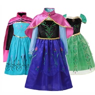 Frozen Anna Costume Kids Princess Dress Cosplay Girls Birthday Party Dress