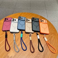 For iphone17ProMax shell 3B169 Armor shield magnetic shell+hanging rope iphone16ProMax