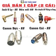 (1 bag) Jack converts 6mm to lotus AV - Lotus AV Connector - Canon Male to Female AV Jack - Straight
