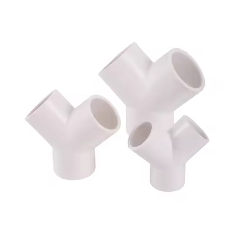 2Pcs PVC Tradesen 20/25/32mm Plastic Y-Shaped Three-Way Fork Water Pipe Y Tee Connector Aquarium Con