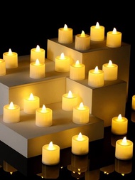 6入組暖白色無火LED蠟燭燈，1.7英寸的夜燈適用於各種節日場合裝飾，營造派對求婚的氛圍，並用於桌面裝飾燭燈