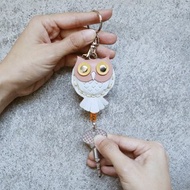貓頭鷹溜溜球鑰匙圈/伸縮鑰匙圈/易拉扣(顏色隨機出貨)