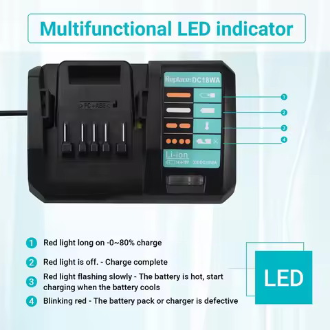 14.4V-18V Charger DC18WA for Maktec DC18SG DC1851 BL1813G BL1415G BL1815G BL1413G UH522D UM167D UR18