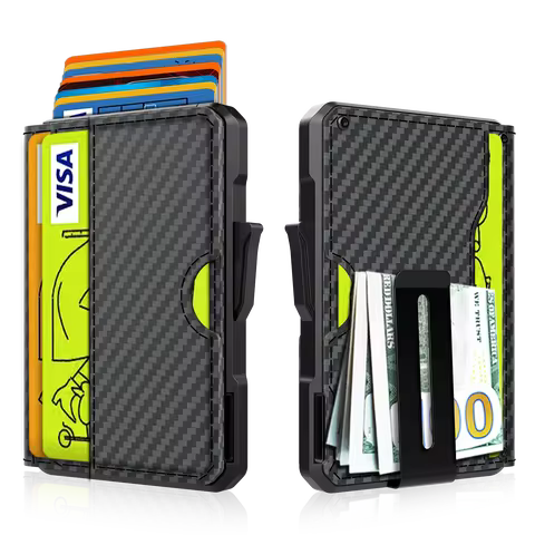 Wallet for Men - with Money Clip Slim Leather Slots Credit Card Holder RFID Blocking Bifold Minimali
