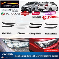 HHermanAuto Perodua Bezza 2019-2022 V2 Head Lamp Eye Lid Cover Sportivo Design Head Lamp Cover Bezza