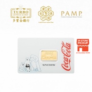 TURBO [5GM] PAMP Coca-Cola Holiday Polar Bears Gold Bar 9999Gold