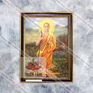 Zen Master Dashira wall painting 36x48cm in glossy fabric, genuine composite frame