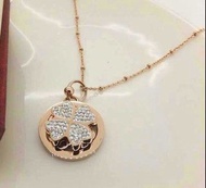 Folli Follie 圓牌鑲鑽玫瑰金項鍊 順豐包郵 附原裝盒/紙袋/卡紙/塵袋