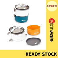 ELIANWARE (2 Layer) Bento Lunch Box Round Modern Airtight Soup Bekas Makanan with Handle E-2046