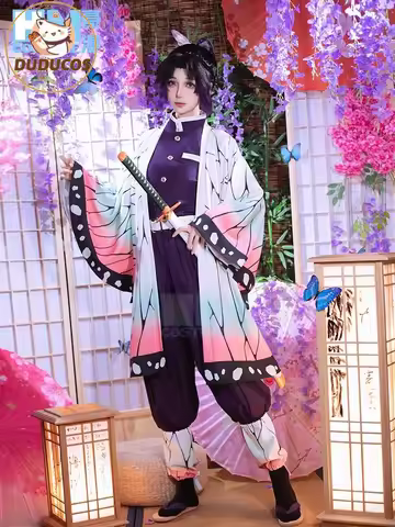 Shinobu Cosplay Costume Anime DUDU-SR Women Uniform Costume Shinobu Cosplay Haori