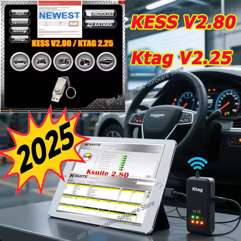 Latest 2025 KESS V2.80 Repair Software For Kess V5.017 Ksuite 2.53 2.47 Ktag V2.25 Online Version Ma