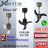 Bestar Ceiling fan Dino 16" Designer Corner DC Ceiling Fan | Available color:MB / AB | 2 Years warranty | Free Shipping|