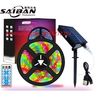 Dây Đèn LED 5 MÉT RGB 2835 IP67 240 Bóng Sử Dụng Năng Lượng Mặt Trời Chống Thấm Nước