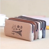 Retro Towers Linen Pencil Bag Students Paris Style Pencil Cases Stationery Material Office Supplies