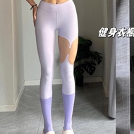 Women European American Hot Girls Sexy Sports Fitness Clothes Women High Elastic Nude Running Skinny