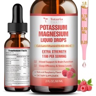 Potassium Magnesium Supplement Liquid Drops - High Absorption Potassium Supplement with Magnesium, C