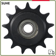 SUHE Chain Idler Sprocket, C45 Carbon Steel 10mm Bore 1/2" Pitch Convex Idler Gear, Black Oxide  13 