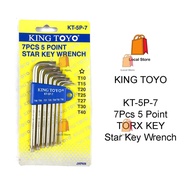 [ 1 UNIT ] KING TOYO KT-5P-7 7Pcs 5 Point TORX KEY Star Key Wrench