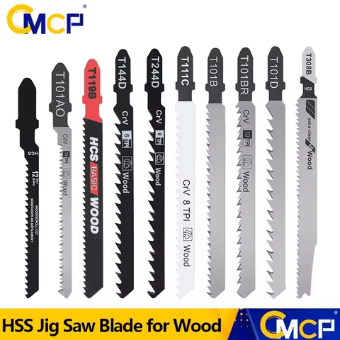 CMCP 1pc T-Shank Jigsaw Blade HCS Assorted Jig Saw Blade for Wood Plastic and Metal Wood Cutting Too