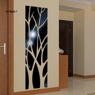 [LV] 1 Set Tree Pattern Mirror Wall Stickers Smooth Surface Acrylic TV Background Wall Decal Sticker Home Decor