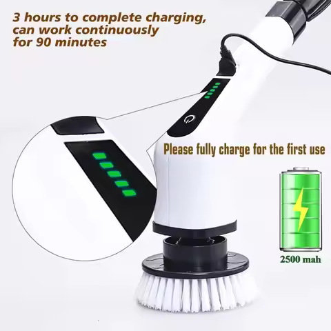 Powerful Cordless Electric Spin Scrubber Multipurpose Cleaning Brush for Shower Sink Tile Grout Kitc