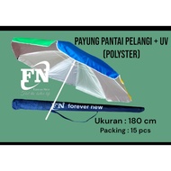 TENDA 180cm UV umbrella PLAIN BEACH UMBRELLA anti UV 180CM Cafe Umbrella/ Plain Anti UV Rainbow Tent