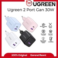 Ugreen 65014 / 65015 / 65016 / 65017 N Series 2 Port USB Adapter - C 30W Charger Head GaN Fast Charg