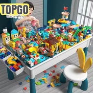 Multifunctional Block Toy Table Building Table Children's Activity Large Building Set With Bench