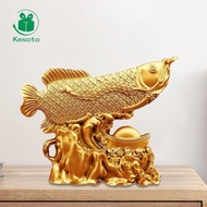 Kesoto Feng Shui Wealth Arowana Fish,Fish Sculpture,Feng Shui Decor,Sturdy,Lucky Statue Figurine for