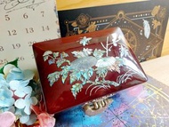 ✨ 螺鈿貝殼鑲嵌 🌾 韓國手工藝古董 附鏡子首飾箱 有原裝鎖 ✨