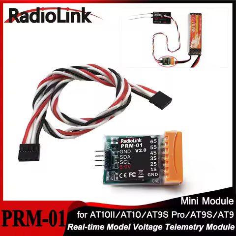 Radiolink PRM-01 Mini Real-time Airplane Battery Voltage Telemetry Module 1S~6S for R12DS R9DS Recei