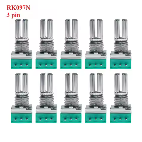 5PCS Potentiometer 3Pin RK097N B1K B5K B10K B20K B50K B100K B500K RK097 Potentiometers Audio Amplifi