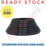 STEP DOWN Filter Ring Camera Lens 49 52 55 58 62 67 72 77 82 mm to 49mm 52mm 55mm 58mm 62mm 67mm 72m