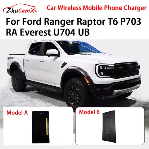 Wireless Mobile Phone Charger Center Console Storage QI 18W iPhone fast charge for Ford Ranger Rapto