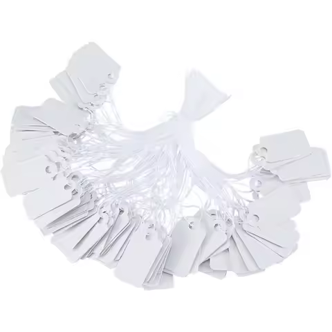 Price Tags 500 PCS Rectangular White String Marking Tags Gift Tags Jewelry Price Tags Clothing Displ