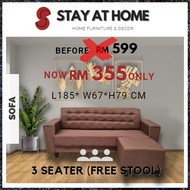 STAY Sofa Kain Brown 3 Seater Sofa Fabric Sofa L Shape Sofa  Sofa Set Kerusi Ruang Tamu Sofa Ruang T