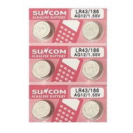 [SG] [6 Pieces] SUNCOM AG12 SR43SW LR43 386 Alkaline Button Battery
