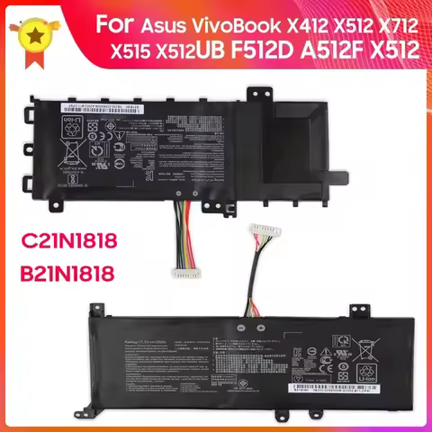 Replacement Battery C21N1818 B21N1818 For Asus VivoBook X412 X512 X712 X515 X512UB F512D A512F X512 