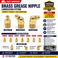 BRASS GREASE NIPPLE / LUBRICATION FITTING STRAIGHT / 45° ELBOW / 90° ELBOW TYPE