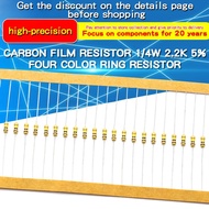 100pcs 1/4W Carbon Film Resistor 100Ω~220KΩ 5% Resistance 100 120 300 330 1K 1.5K 2.2K 3.3K 10K 20K 