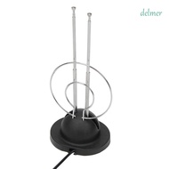 DELMER TV Antenna Zoom Function High Quality Universal Two Loop Antennas Color TV HDTV Receive HD Digital Receiver TV Aerial