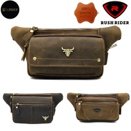 Rush Rider Beg Pinggang Kulit Asli Leather Thin Waist Bag Casual Pouch Bag Men Chest Bag Crossbody B