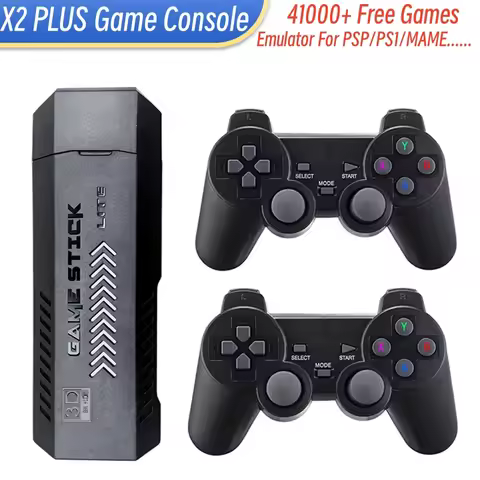 X2 Plus Retro Game Console 128G - 41000 Games, Multi-Emulator for PSP/PS1/MAME with Wireless Gamepad