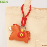 KIKO2E Horse Keychain, Cartoon Leather Zodiac Pony Bag Pendant, Cute Year of Horse Good Meaning Chin