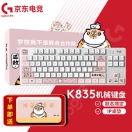 罗技（Logitech） K835 机械键盘 有线游戏键盘 电竞小尺寸笔记本电脑外设商务家用办公 K835胖虎联名礼盒白色青轴
