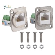 2PCS RJ45 Panel Mount  Terminal Adapter, RJ45/8P8C Female Panel Mount Connector, RJ45 Solderless Ter