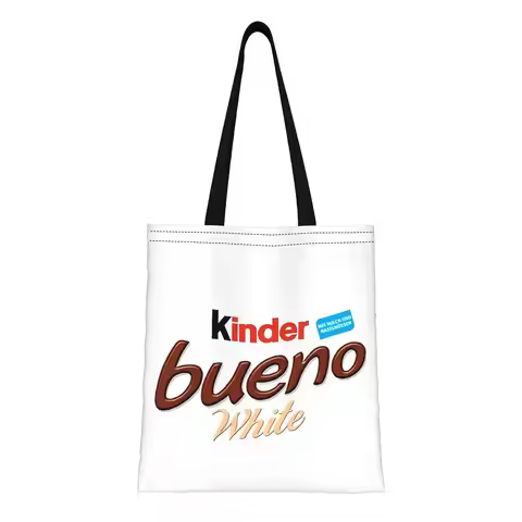 Kinder Bueno 2 kinder Canvas Tote Bag Perfect for Grocery Women's Top-Handle Bags