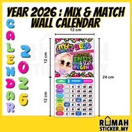 Calendar 2026 Kalendar 2026 with School Holiday Kalendar Kuda 2026 Mini 3D Aesthetic Advent Calendar
